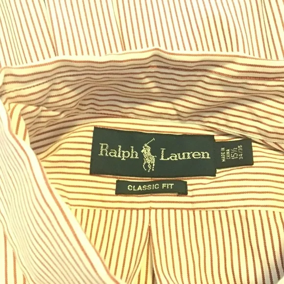 5 men’s shirts, 4 Ralph Lauren, 1 Chaps, all in very good condition, medium - Picture 9 of 10